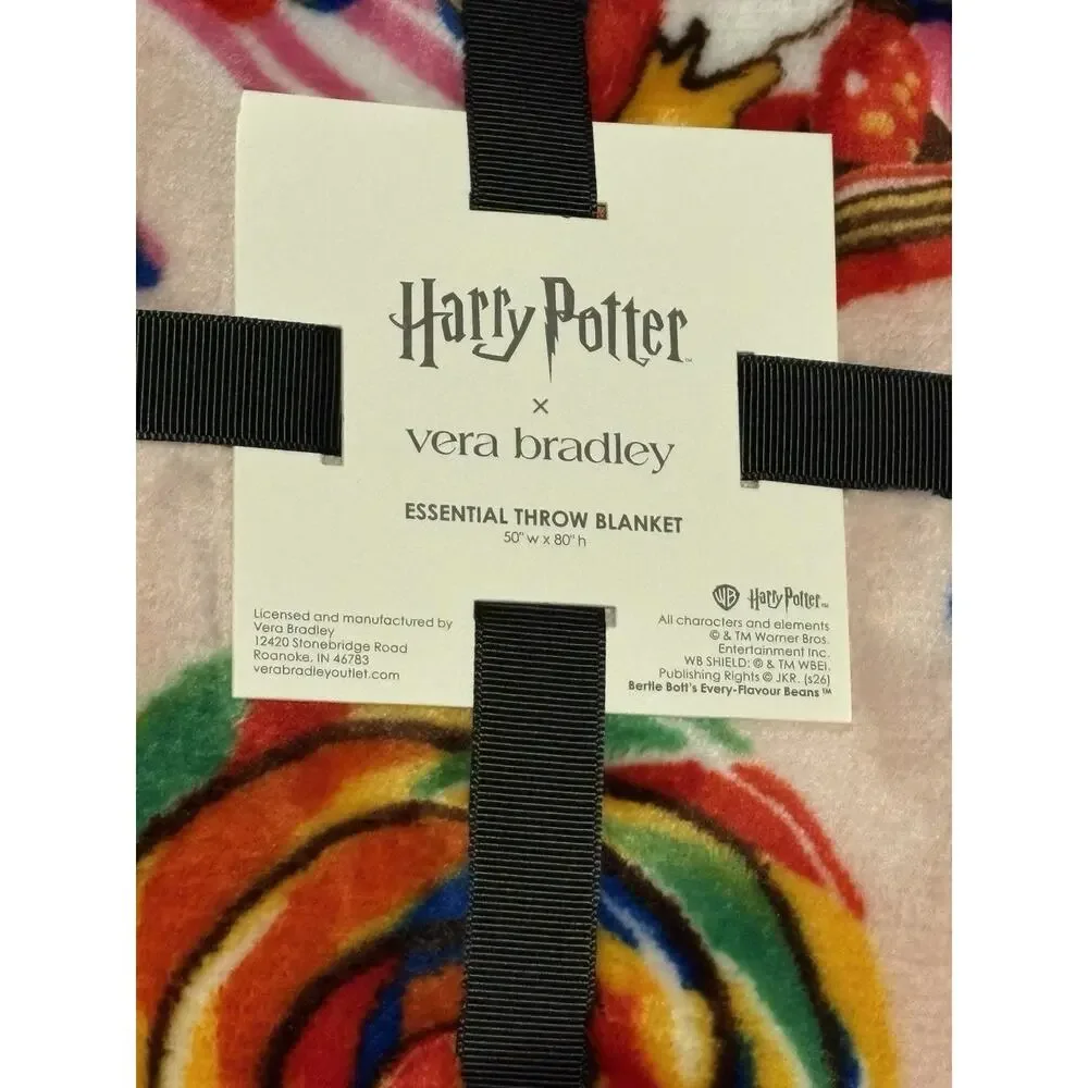 Vera Bradley Harry Potter Honeydukes Throw Blanket Plush NWT Candy Honey Dukes